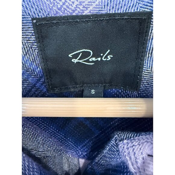Rails Hunter Orchid Navy Plaid Flannel Button Down Collared Shirt Small Soft - Picture 3 of 7